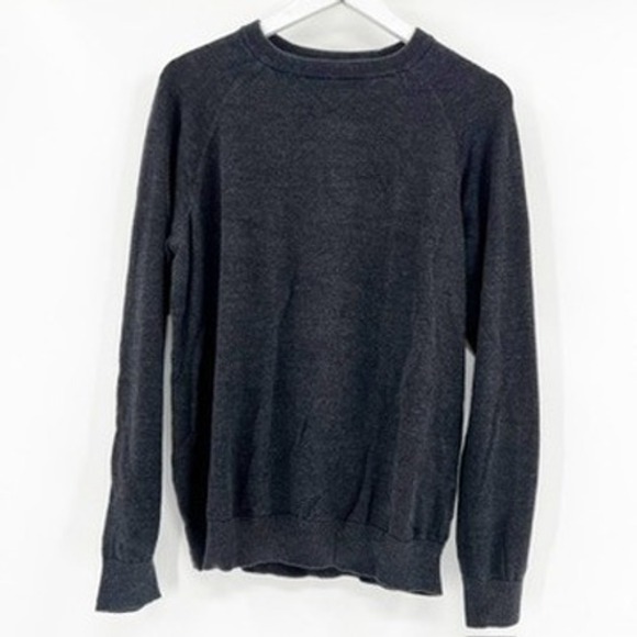 H&M Crew Neck Long Sleeve Raglan Sweater Dark Gray Size M - Picture 2 of 5